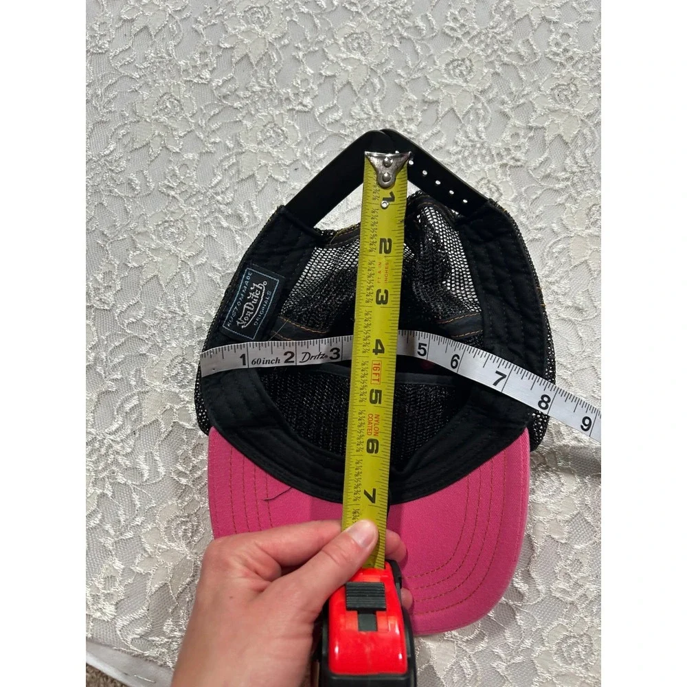 Y2K Von Dutch Pink Black Mesh Trucker Hat Snapback Cap Kids 2000s Retro